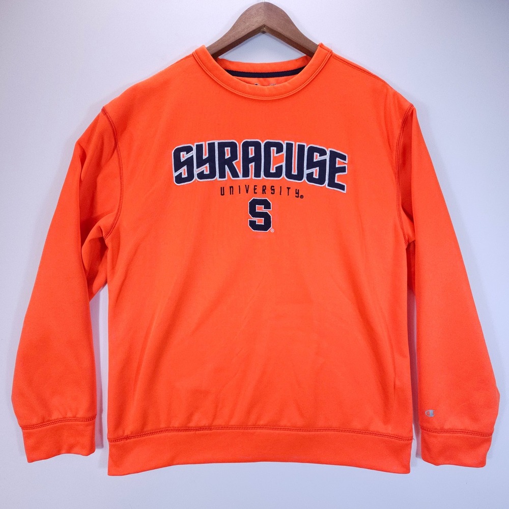 Streetwear Champion Syracuse University Mens‎ Large Orange Crewneck Sweatshirt